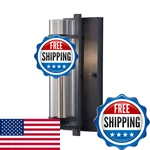 Feiss WB1560AF/BS Ethan Glass Wall Sconce Candle Lighting Iron 1-LIGHT 5W X 17H. Fixed Price $149.80.