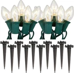 Lumabase Electric Pathway Lights With 10 Clear Bulbs. Fixed Price $51.75.