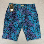 Nwt Access Mens Flat Front Cotton Bermuda Shorts Purple Leopard Size 38. Fixed Price $24.74.