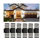 Tewei 6 Pack Up And Down Outdoor Wall Lights, 3-LAYER Black Modern Exterior L.... Fixed Price $196.24.