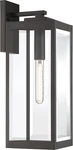 Westover 20" Outdoor Wall Sconce, 1-LIGHT Western Bronze With Clear Beveled Glas. Fixed Price $251.99.
