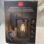 Globe Dusk To Dawn Outdoor Sconce Light W/2 Outlets Black Waterproof Porch Lamp. Fixed Price $35.00.