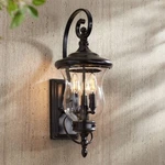 Carriage Vintage Outdoor Wall Light Fixture Bronze Led 22" Seedy Glass Exterior. Fixed Price $249.99.