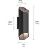 Kichler Estella 2 Outdoor Wall Light, Medium, Black - 49608BKLED. Fixed Price $454.99.