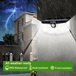 Aootek Solar Motion Sensor Lights, 120 Led, 270 Wide Angle, 4 Pack - Black. Fixed Price $36.05.
