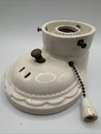 1920S-30'S Vtg Porcelain Sconce Light W/ Outlet Underwriters Laboratories B-7213. Fixed Price $49.97.