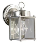 Progress Lighting P5607-09 Outdoor Wall Sconce Brushed Nickel Flat Glass New. Fixed Price $39.87.