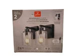 Globe Rechargeable Glass Wall Sconce 2PK Black Wireless Removable Battery. Fixed Price $39.99.
