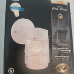 Hampton Bay 1-LIGHT Outdoor Matte White Jelly-jar Wall Lantern Sconce With Bulb. Fixed Price $24.56.