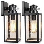 2-PACK Motion Sensor Outdoor Wall Lanterns, Upgrade Dusk To Dawn Sconce, Wate.... Fixed Price $136.69.