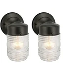 2X Design House Jelly Jar Classic Outdoor Wall Light 1-PACK, Black 502195. Fixed Price $27.88.