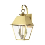 Livex Wentworth Light Outdoor Medium Wall Lantern, Brass/clear 27215-08. Fixed Price $499.96.