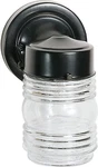 Nuvo Lighting 60/6109 Black 9"H Outdoor Wall Sconce With Mason Glass Jar Shade. Fixed Price $20.31.