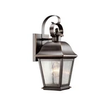 New Kichler 9707OZ Mount Vernon 1-LIGHT 12.5" Small Outdoor Wall In Olde Bronze. Fixed Price $199.95.