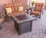 Hiland GFT-60843 Propane Fire Pit 50000 Btu Amber Glass 30 Inch Square Slate Top. Fixed Price $399.95.