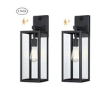Hukoro Martin 18.8 In. Matte Black Motion Sensor Outdoor Hardwired Wall Lantern. Fixed Price $54.00.