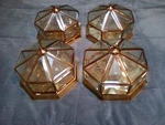 4 Progress Octagonal Polished Brass Beveled Glass Flush Mount Lights P5789-10. Fixed Price $36.36.