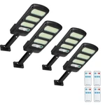 Syouhome Solar Street Lights Outdoor, 2000LM 213 Leds 4 Pack, Black. Fixed Price $40.82.
