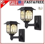Solar Wall Lantern Lights Outdoor Waterproof Black Sun Powered 2 Pack. Fixed Price $28.99.