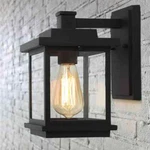 Lnc Square 1-LIGHT Black Outdoor Wall Lantern Sconce With Clear Glass Shade. Fixed Price $29.26.