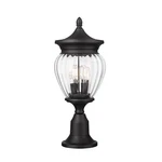 Z-lite Davina 3LT 9" Outdoor Pier Mount/round, Black/ribbed 5016PHMR-553PM-BK. Fixed Price $255.00.