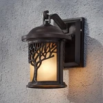 Rustic Outdoor Wall Light Fixture Bronze 9 1/2" Etched Glass For Exterior House. Fixed Price $179.99.
