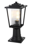Pole Light Fixture Outdoor Ribbed Glass Exterior Porch Walkway Patio Lantern 15". Fixed Price $130.50.