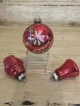 Vintage Shiny Brite Stenciled Flower Ball Lantern Bell Glass Christmas Ornaments. Fixed Price $26.98.