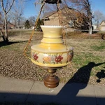 Vtg Thomas Industries Mcm Swag Lamp Ceiling Light Fixture Floral Glass. Fixed Price $35.00.
