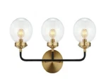 Jonathan Y Caleb 22 In. 3-LIGHT Black/brass Wall Sconce. Fixed Price $64.95.