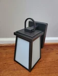 Generation Lighting Outdoor Wall Lantern, 1-LIGHT, Hardwired, Black/white. Fixed Price $30.00.