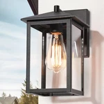 Modern 1-LIGHT Black Outdoor Wall Lantern Sconce With Clear Glass Shade Porch Pa. Fixed Price $92.00.