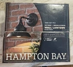 Hampton Bay Wetherby 11 In. Black Barn Outdoor Wall Light Sconce, Open Box. Fixed Price $35.00.