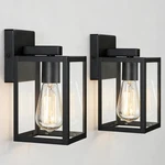 Faymart 2-PACK 9" Outdoor Wall Sconce Lantern Matte Black Modern Exterior Light. Fixed Price $62.63.