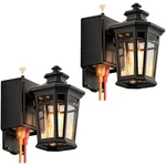 Gleamz Porch Lights With Outlet, Black 2-PACK Dusk To Dawn Outdoor Lighting W.... Fixed Price $113.73.