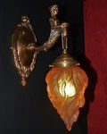 Vintage French Empire Cast Bronze Siren Sea Nymph Figural Wall Light Scone 1920S. Fixed Price $437.32.