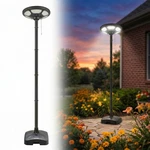 Solar Post Light Outdoor Round Lamp Head 2600LM Bright Led Adjustable. Fixed Price $250.09.