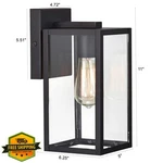 Micsiu 2PK 11" Black Farmhouse Outdoor Sconce Light Glass. Fixed Price $98.99.