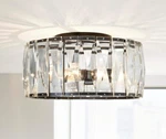 Home Decorators Wesbourne 3-LIGHT Black Flush Mount W/ Clear Glass Crystal Shade. Fixed Price $119.99.