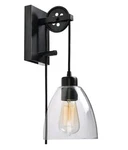 Kenroy Home Edis 6.25-IN 1-LIGHT Transitional Wall Sconce Black. Fixed Price $58.95.