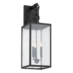 Black Three Light Outdoor Wall Mount From The Lahden Collection. Fixed Price $384.99.