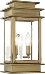 Livex Lighting 2014-01 Transitional Two Outdoor Wall Lantern Brass-antique. Fixed Price $249.95.
