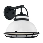 Nuvo Lighting Upton 12" Sconce, Gloss White/textured Black 60-7082. Fixed Price $109.98.