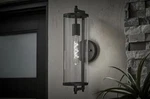 Hampton Bay Wall Lantern Sconce 18"X5"X7" 1-LIGHT Matte Black Hardwired Cylinder. Fixed Price $30.00.