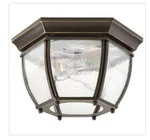 Progress Lighting Roman Coach 2-LIGHT Antique Bronze Outdoor Flush Mount. Fixed Price $76.48.
