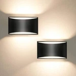 Yansun 8 In. 1-LIGHT Black Modern Lantern Wall Sconce Up Down Mount 2 Pack. Fixed Price $49.99.