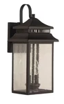 Textured Black Two Light Outdoor Wall Mount From The Crossbend Collection. Fixed Price $136.00.
