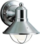 Kichler Seaside 7.5" 1 Light Outdoor Wall With Brushed Nickel No Bulb. Fixed Price $29.95.