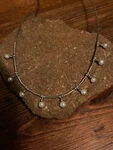 Vintage Amazing Sterling Silver Choker Necklace W/real Swivel Sea Pearls 16 3/4". Fixed Price $55.99.