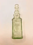 Tall Recycled Glass Bottle Square Light Sage Green Embossed 12.25" Home Decor. Fixed Price $23.80.